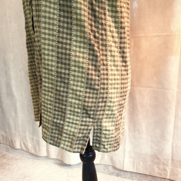 Bobbie Brooks Green Plaid Embroidered Button Cotton Tunic Size S - Picture 7 of 12